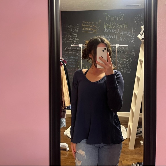 Altar'd State Tops - Altar’d State S navy, flowy long sleeve!